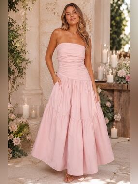 Petal & Pup Blanche Strapless Maxi Dress
